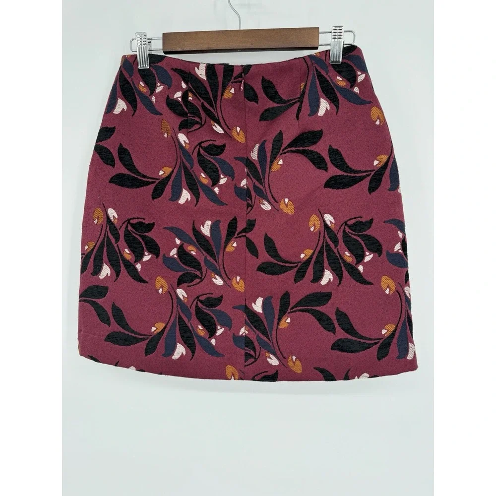 Ann Taylor‎ Factory Floral Print Pencil Skirt Maroon Womens Sz 2, Beautiful!!